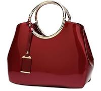 Glossy Women Handbag Patent Leather Shoulder Bag Shiny Satchel Evening Top Handle Purse Party Tote Crossbody Bag(1)