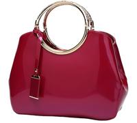 Glossy Women Handbag Patent Leather Shoulder Bag Shiny Satchel Evening Top Handle Purse Party Tote Crossbody Bag(2)