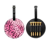 Glossy Zebra Leopard Black Printed golf tee storage bag - portable design, easy to organize tee, Black, One Size