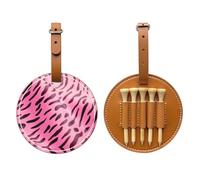 Glossy Zebra Leopard Black Printed golf tee storage bag - portable design, easy to organize tee, Brown, One Size