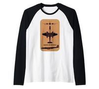 Gloster Meteor NF14 Night Fighter Jet Plane Silhouettes Raglan Baseball Tee