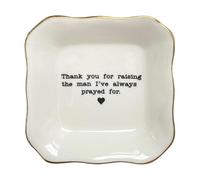 glotao Ceramic Jewelry Tray - Thank You For Raising The Man I've Always Prayed For Ring Dish - Mother of The Groom Gifts From Bride - Mother In Law Gifts - Mother Of Groom Gifts (3.5inches)