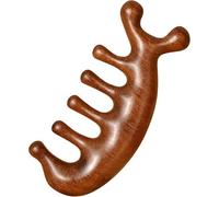 glotao Natural Wood Multi-Functional Meridian Massage Comb for Head, Face, and Neck - Relieve Fatigue and Improve Blood Circulation, 7-Prong Design, Ergonomic Handheld Massage Tool, Brown (1)