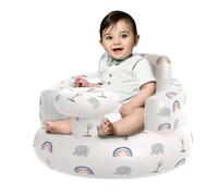 GloTika Inflatable Baby Floor Seat, Suitable for 3 Months and Up, Foldable Baby Chair with Built in Air Pump, Portable for Anywhere, Cute Patterns.