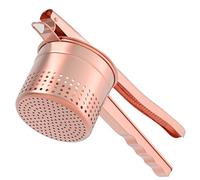 GloTika Large 15oz Potato Ricer Masher, Heavy Duty Stainless Steel Potato Masher with Ergonomic Handle, Masher and Ricer Kitchen Tool for Mashed Potatoes, Noodle Maker, Rose Gold