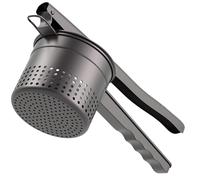 GloTika Large 15oz Potato Ricer Masher, Heavy Duty Stainless Steel Potato Masher with Ergonomic Handle, Masher and Ricer Kitchen Tool for Mashed Potatoes, Noodle Maker, Black