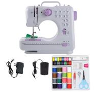 GloTravel Sewing Machine for Beginners, 12 Stitch Electronic Mini Sewing Machine, Double-Line Two-Speed with Reverse Stitch, UK Plug (White Accessories)
