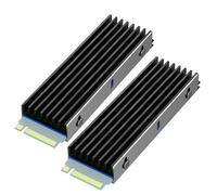 GLOTRENDS M.2 2280 NVMe SSD Heatsink with Screws & Thermal Pads, Aluminum Cooler for PC/PS5/PS5 Slim, Single & Dual Sided - 6mm (2 Pack)