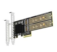 GLOTRENDS PA20 Dual M.2 NVMe to PCIe 3.0 X4 Adapter with PCIe Bifurcation, Setup Soft M.2 NVMe RAID via OS Tool (Support 22110/2280 Size)