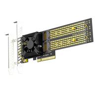 GLOTRENDS PA40 Quad M.2 NVMe to PCIe 3.0 X8 Adapter with PCIe Bifurcation, Setup Soft M.2 NVMe RAID via OS Tool (Support 22110/2280 Size)