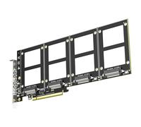 GLOTRENDS PU41 Quad U.2 to PCIe 4.0 X16 Adapter Without Splitter Function, Setup Soft U.2 SSD RAID via OS Tool, (PCIe Bifurcation Motherboard is Required)