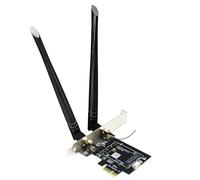 GLOTRENDS WA01 M.2 E Key to PCIe X1 WiFi Bluetooth Adapter for M.2 WiFi 4/5/6/6e/7/Coral TPU Module, with 6-dBi SMA Antenna Kits