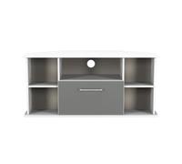 Gloucester 1 Drawer Corner Tv Unit In Uniform Grey & White Matt (Ready Assembled)