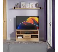 Gloucester 1 Drawer Open Tv Unit In Gold Craft Oak (Ready Assembled)