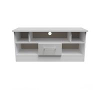 Gloucester 1 Drawer Open Tv Unit In Uniform Grey & White Matt (Ready Assembled)