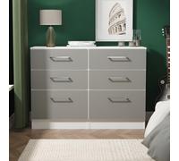 Gloucester 6 Drawer Midi Chest Of Drawers In Uniform Grey & White Matt (Ready Assembled)