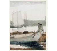 Gloucester Harbor and Dory by Winslow Homer: American Seascape Art Journal | 1880 Watercolor Harbor Notebook