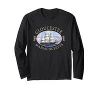 Gloucester Massachusetts Nautical Tall Ship Design Long Sleeve T-Shirt