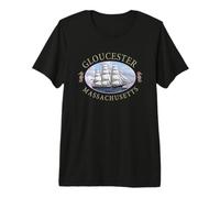 Gloucester Massachusetts Nautical Tall Ship Design Premium T-Shirt