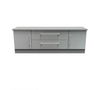 Gloucester Wide 2 Door 2 Drawer Tv Unit In Dusk Grey (Ready Assembled)