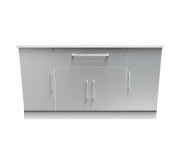 Gloucester Wide 4 Door 1 Drawer Sideboard In Uniform Grey & White Matt (Ready Assembled)