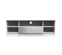 Gloucester Wide Open Tv Unit In Uniform Grey & White Matt (Ready Assembled)