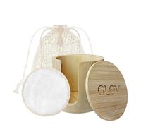 Glov Bamboo Cosmetic Pads Set-Reusable Bamboo Pads for Makeup Removal Facial Cleansing Toner Application Gentle on Sensitive Skin Includes Wooden Storage Container for Bathroom Decor