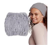 Glov Extra Wide Spa Headband for Women Elastic Hair Towel Wrap Comfortable Moisture-wicking Grey Hairband Ideal for Makeup and Exercise Perfect All Hair Types