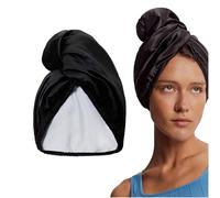 Glov Glamorous Charmeuse Hair Towel Wrap Microfiber Hair Turban for Wet Quick Dry Wrap Towel Sustainable One Size Fits All Black