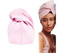 Glov Hair Turban Towel - Microfiber Quick Dry Hair Wrap for Women Lightweight Hair Drying Towel with Buttons Reusable Available in Pink White Blue and Cheetah