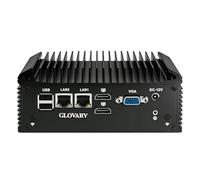 Glovary F2 Fanless Mini PC N150, DDR4 16GB RAM 512GB NVMe SSD, 2 LAN 4 COM Industrial PC, 2HD VGA Micro Desktop Computer for Home Office, 10 Pin GPIO, 4USB3.0, 2USB2.0, Auto Power On