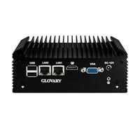 Glovary Fanless Mini PC i5 8250U, DDR4 8GB RAM 128GB NVMe SSD, 2 LAN 4 COM Industrial PC, HD VGA Micro Desktop Computer for Home Office, 10 Pin GPIO, 4USB3.0, 2USB2.0, Auto Power On