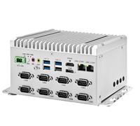 Glovary Fanless Mini PC i7 1255U (10C12T, up to 4.7GHz), 2 x i210AT Gigabit LAN, Linux Industrial Computer Din Rail, 8GB RAM 256GB NVMe SSD, 8 x RS232 COM, Dual Display, 3USB3.2, 9-36V Auto Power On