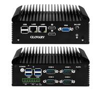 Glovary Fanless Mini PC N150, DDR4 32GB RAM 1TB NVMe SSD, 2 LAN 4 COM Industrial PC, HD VGA Dual Display Micro Desktop Computer for Home Office, 10 Pin GPIO, 4USB3.0, 2USB2.0, Auto Power On