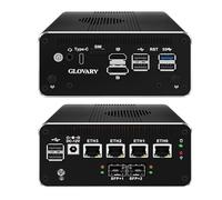 Glovary Firewall Computer Mini PC Dual 10GbE SFP+ Quad Core N100, 4 x i226V 2.5GbE LAN, DDR5 8GB RAM 128GB NVMe SSD, Micro Computer Hardware, 10Gbit TypeC, AES-NI, Windows 11 Pro, OPNsense