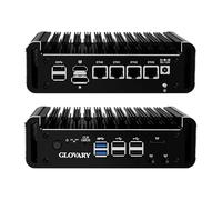Glovary Mini Firewall PC N150 4 Core (Upgraded N100), 4 x i226V 2.5GbE LAN OPNsense Hardware, DDR5 16GB RAM 512GB SSD, Fanless Micro Appliance, AES-NI, HD, DP, 8USB, SATA3.0, Support 1 to 4 NVMe