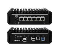Glovary Mini PC Firewall J6413 Quad Core, 6 x i226V 2.5GbE LAN, DDR4 8GB RAM 512GB SSD, Fanless Micro Router Appliance, AES-NI, Support OPNsense, SIM Card Slot, WiFi