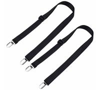 Glove Clips, 2 Pack Adjustable Mitten Clips with Long Elastic Strap for Kids, Toddlers - Black