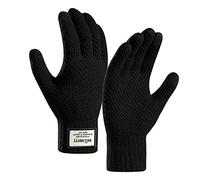 Glove Hand armers Women Winter Screen Gloves Warm Knit Gloves Elastic Cuff Winter Men Texting Gloves Glove Liners Women (Black, One Size)