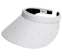 Glove It Bling Visor, Ladies Visor Hat, Sun Visor for Women, Golf Visor, Visor for Running, Tennis, Beach, WHITE BLING SLIDE ON VISOR