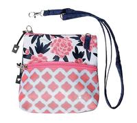 Glove It Women’s Golf Zip Bag, Accessory Pouch with 3 Functional Zippered Pockets Versatile Carabiner Clip Fashionable Lightweight Storage for Sporting Essentials Peonies & Pars