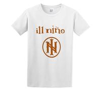 Glove Spa Men's Fashion T Shirts Ill Nino Band Logo Heavy Metal Men's Cotton Shirt Comfortable Fabrics to accompany You All Summer White XXL