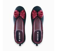 GLOVE STORY Women's Velvet Ballerina Slippers with Soft Leather Sole Soft and Comfortable Material Ballet Flats for Women Soft Handmade, Black Bordeaux, 3.5 UK