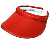 GloveIt Women's Solid Visor, Sun Protection for Golf Tennis Running and Beach Activities with Moisture Wicking Fabric Adjustable Strap, Ideal for Active Women on the Course All Day - Red - 4.25 inch