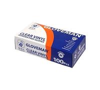 GLOVEMAN Box of 100 Clear Powder Free Vinyl Gloves - Medium