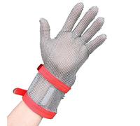 Gloves, Anti-Cut Gloves Cut Resistant Gloves with Extended Arms, Porter Wood Carving Gardening Glass Cutting Safety Work Chainmail Gloves(Arm 22cm,1PCS/XS)