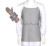 Gloves， Apron Stainless Steel Cut-Resistant Gloves and Metal Aprons, Food Safety, for Home Kitchen Factory Workshop(Gloves m,60X80cm)