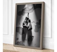 Gloves in Motion Modern Canvas Wall Art Print 24x16 Inch (61 x 41 cm)