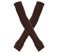 Gloves Lace Silk Gloves Women Ga Ladies Leather Wool Thickened Warm Long Gloves 8 Character Sleeves Autumn And Winter Fingerless Sleeves Knitted Mens Gloves Fancy Dress Medium (Coffee, One Size)