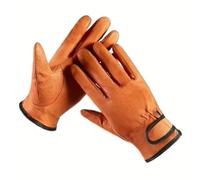 gloves leather welding safety for protection garden for IDEAL for Outdoor and Home with Work and Gloves crafted from Fabric comfort during extended use (Red-A)
